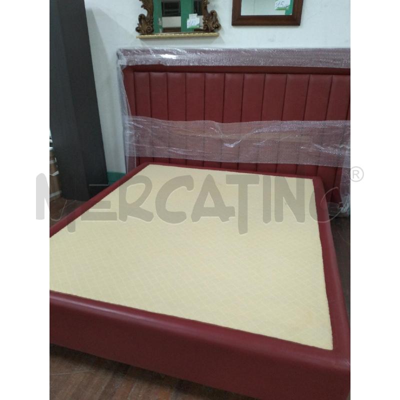 LETTO MATRIMONIALE IN PELLE BORDEAUX | Mercatino dell'Usato Bellizzi 1
