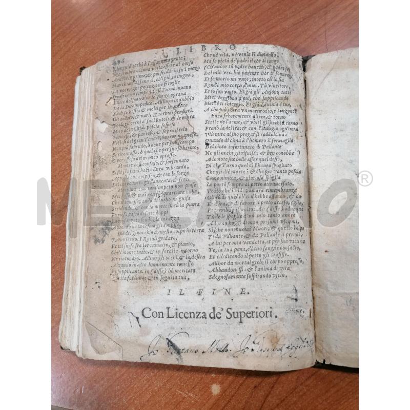 LIBRO ENEIDE DI VIRGILIO EDIZ.1613 COMMENDATORE ANNIBAL CARO | Mercatino dell'Usato Bellizzi 5