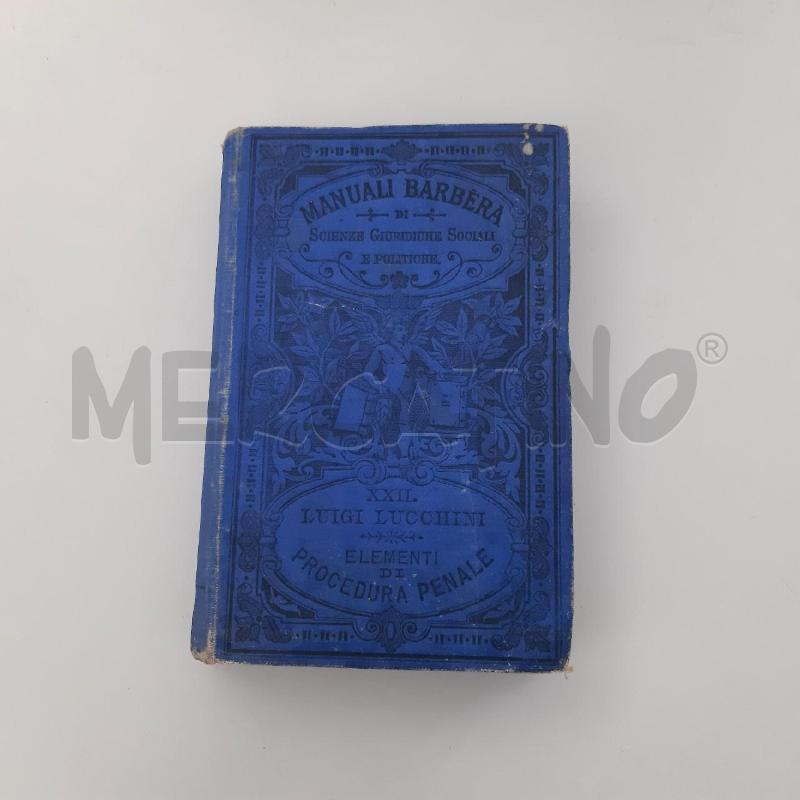 LIBRO PORCEDURA CODI PENALE 1908 | Mercatino dell'Usato Bellizzi 1