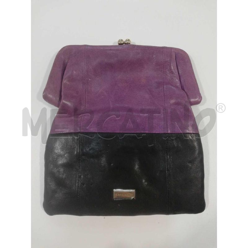 POCHETTE COCCINELLE PELLE VIOLA E NERO | Mercatino dell'Usato Bellizzi 1
