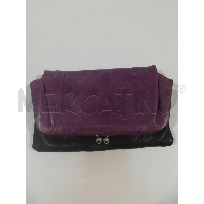 POCHETTE COCCINELLE PELLE VIOLA E NERO | Mercatino dell'Usato Bellizzi 3
