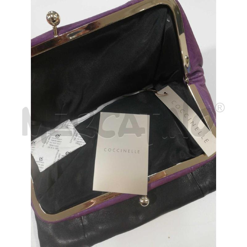 POCHETTE COCCINELLE PELLE VIOLA E NERO | Mercatino dell'Usato Bellizzi 4
