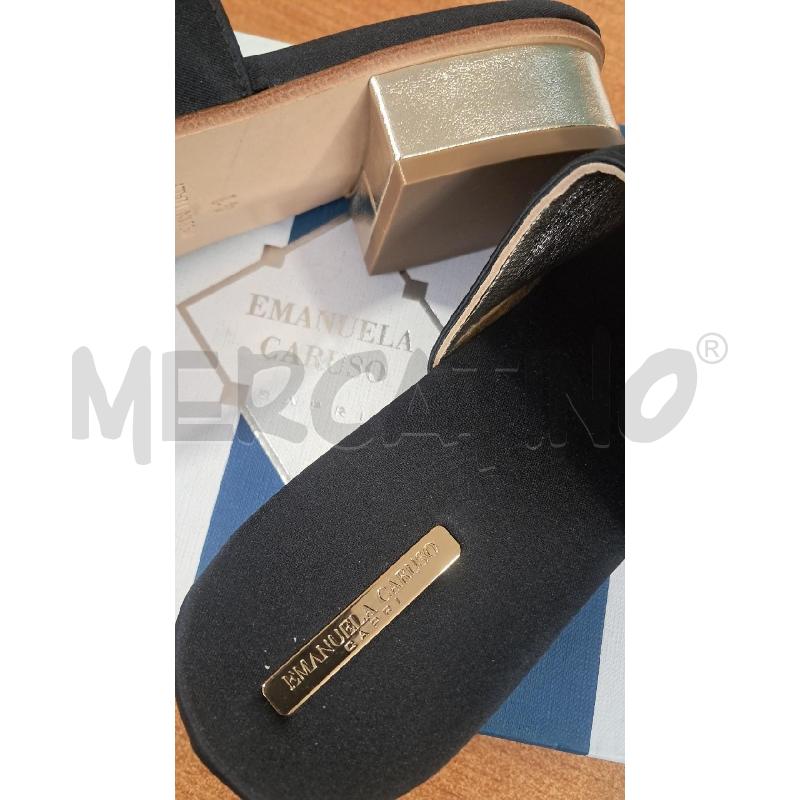 SANDALI D EMANUELA CARUSO CAPRI NERO STRASS | Mercatino dell'Usato Bellizzi 5