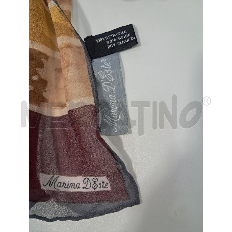 SCIARPA D MARINA D'ESTE SETA FASCE BORDEAUX E SENAPE | Mercatino dell'Usato Bellizzi 2