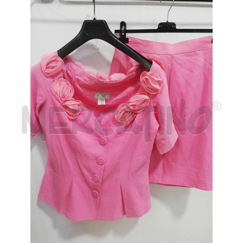 TAILLEUR CLIPS ROSA ACETATO CON APPLICAZ FIORI | Mercatino dell'Usato Bellizzi 1