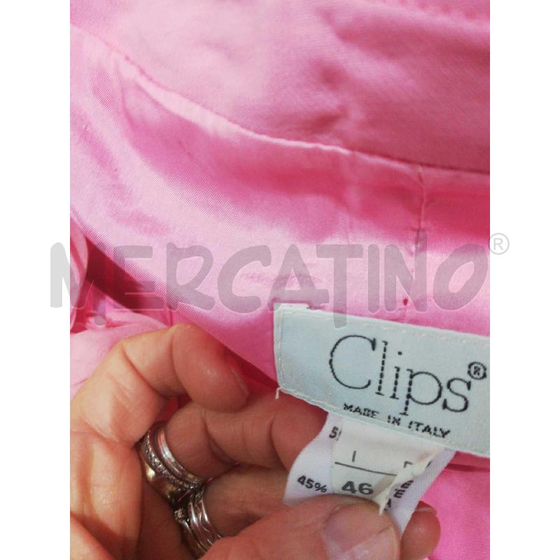 TAILLEUR CLIPS ROSA ACETATO CON APPLICAZ FIORI | Mercatino dell'Usato Bellizzi 2