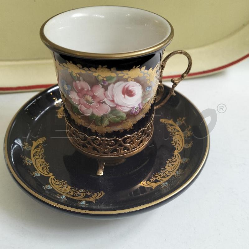 TAZZA CON PIATTINO ACE DECORO SEVRES | Mercatino dell'Usato Bellizzi 1