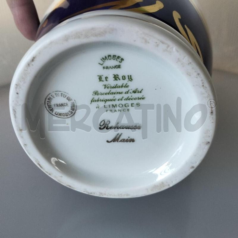 VASO PORCELLANA BLU ORO LE ROY LIMOGES | Mercatino dell'Usato Bellizzi 3