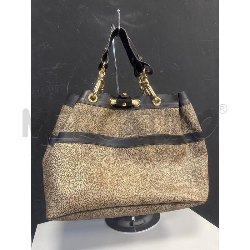 BORSA DONNA BORBONESE BEIGE MANICI MARRONI CORDA BEIGE | Mercatino dell'Usato Cava de tirreni 1