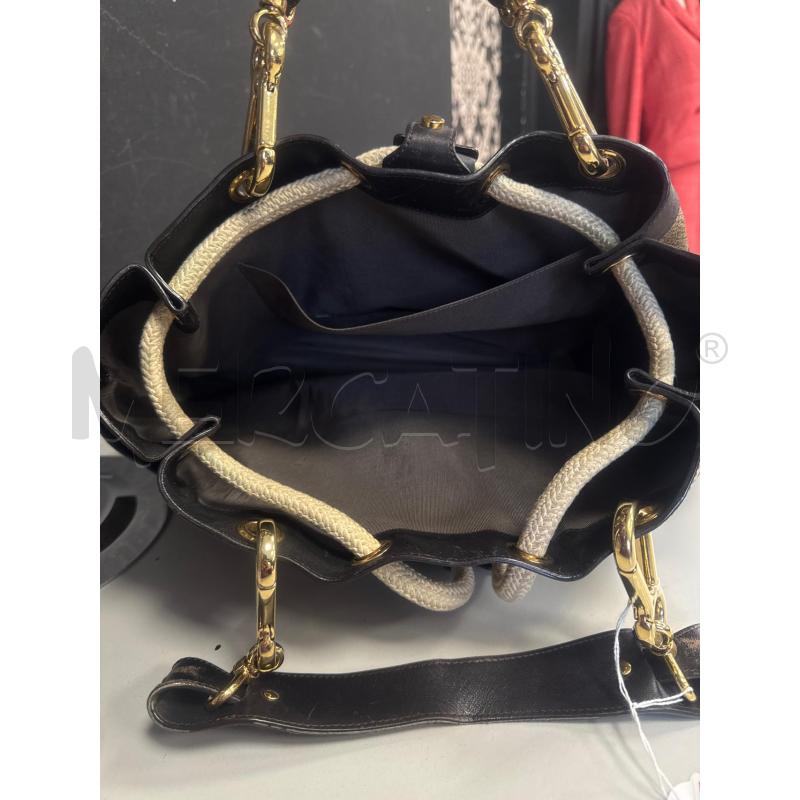 BORSA DONNA BORBONESE BEIGE MANICI MARRONI CORDA BEIGE | Mercatino dell'Usato Cava de tirreni 3