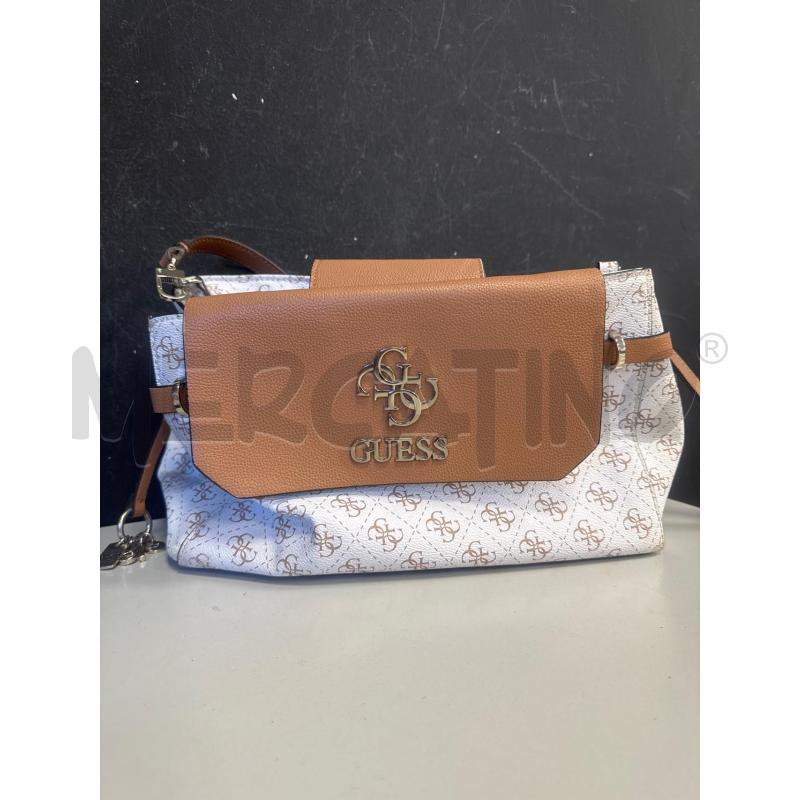 BORSA DONNA GUESS BIANCA MARRONE MONOGRAM | Mercatino dell'Usato Cava de tirreni 2