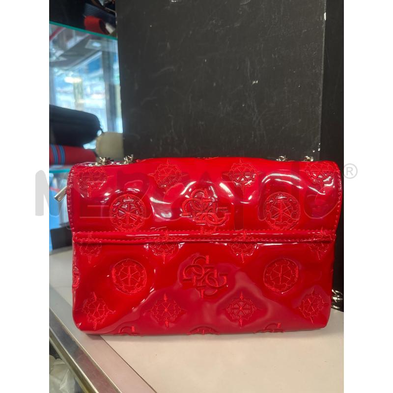 BORSA DONNA GUESS ROSSA LUCIDA LOGATA LOGO ARGENTO TRACOLLA | Mercatino dell'Usato Cava de tirreni 2