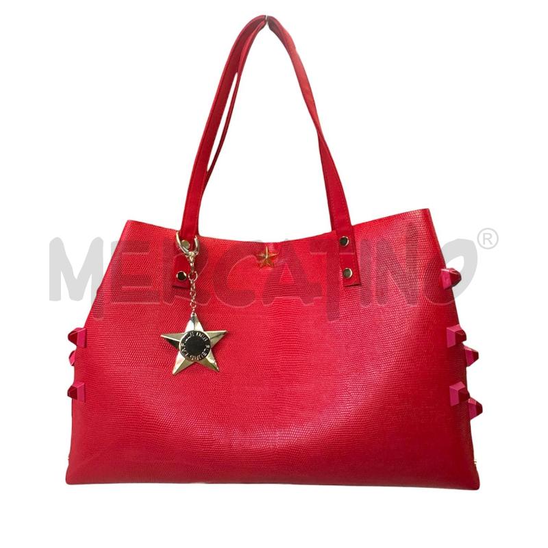 BORSA DONNA LA FILLE DES FLEURS ROSSA BORCHIE DORATE | Mercatino dell'Usato Cava de tirreni 1