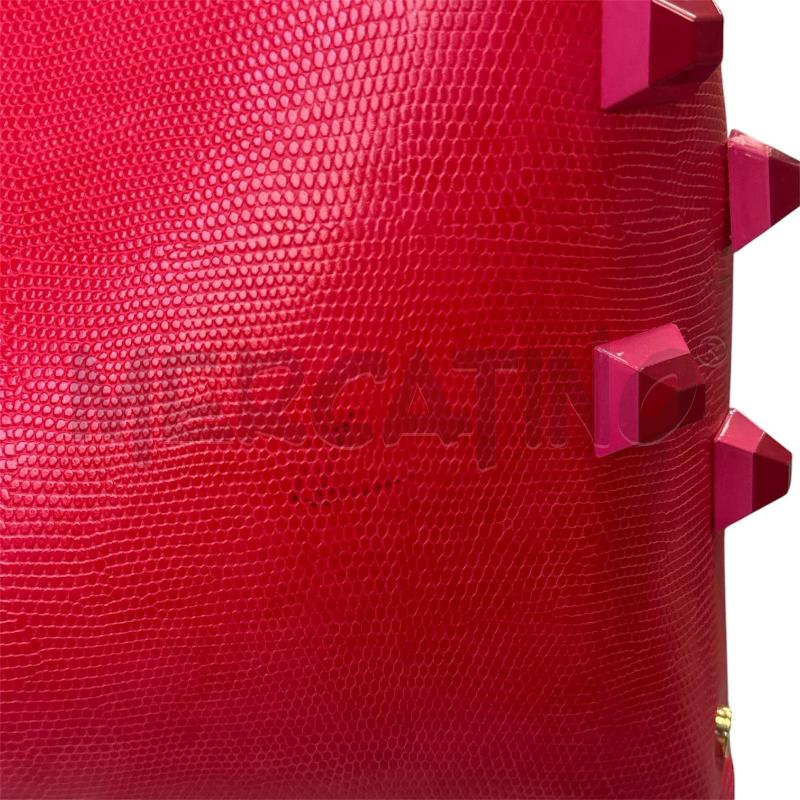 BORSA DONNA LA FILLE DES FLEURS ROSSA BORCHIE DORATE | Mercatino dell'Usato Cava de tirreni 2