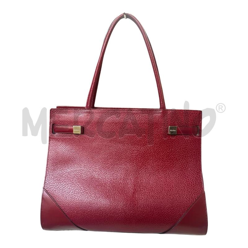 BORSA DONNA MAX MARA ROSSA PELLE INTERNO MARRONE | Mercatino dell'Usato Cava de tirreni 1