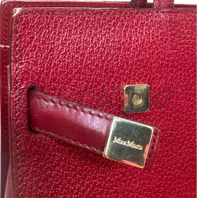 BORSA DONNA MAX MARA ROSSA PELLE INTERNO MARRONE | Mercatino dell'Usato Cava de tirreni 2