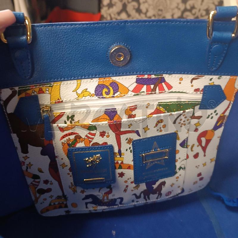 BORSA DONNA PIERO GUIDI BLU ELETTRICO POCHETTE LOGGATA BIANCA | Mercatino dell'Usato Cava de tirreni 5