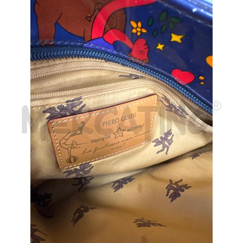 BORSA DONNA PIERO GUIDI BLU LUCIDA FANTASIA CIRCUS BORDI TRACOLLA BEIGE | Mercatino dell'Usato Cava de tirreni 5