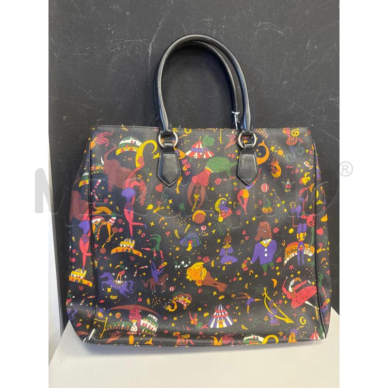 BORSA DONNA PIERO GUIDI NERA FANTASIA CIRCO MANICI NERI | Mercatino dell'Usato Cava de tirreni 2