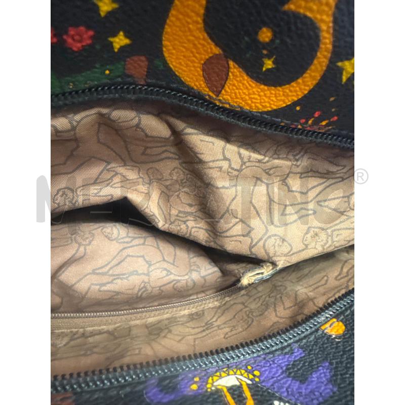 BORSA DONNA PIERO GUIDI NERA FANTASIA CIRCO MANICI NERI | Mercatino dell'Usato Cava de tirreni 3