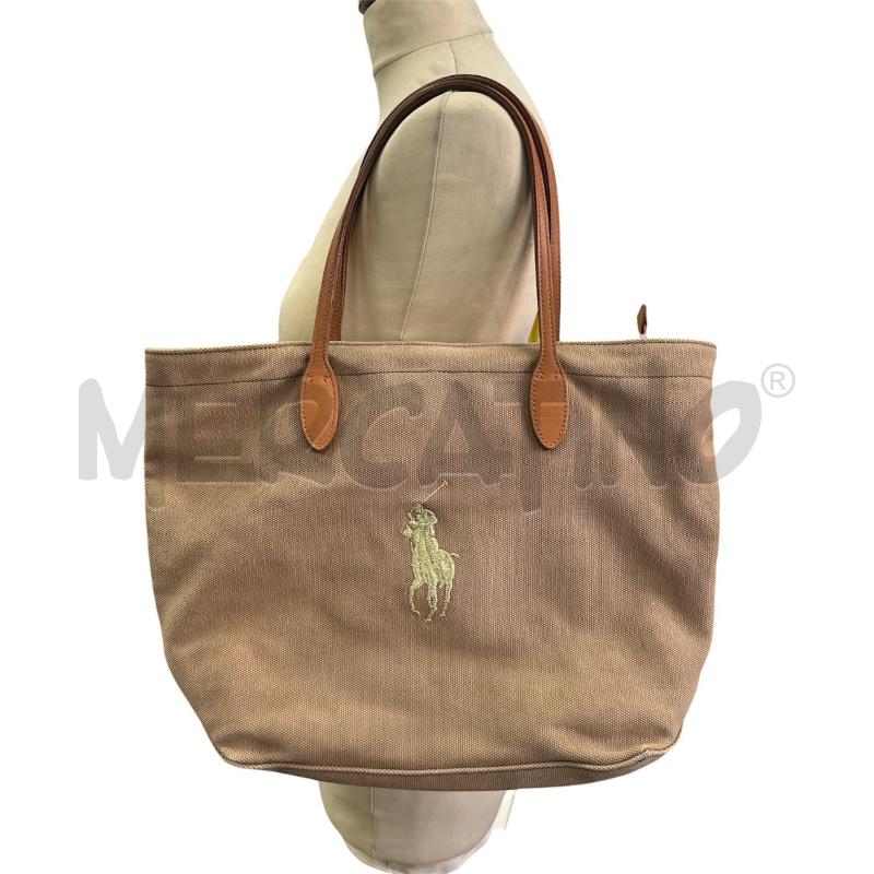 BORSA DONNA RALPH LAUREN BEIGE TOTE BAG IN TELA | Mercatino dell'Usato Cava de tirreni 1