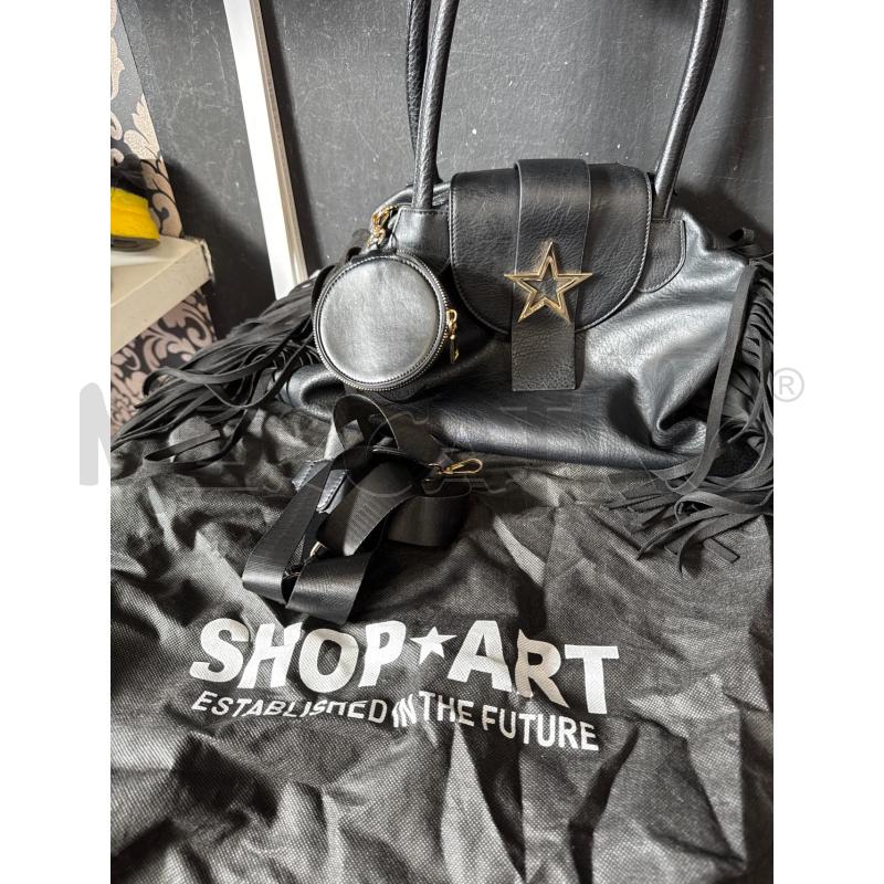 BORSA DONNA SHOP ART NERA PELLE FRANGE | Mercatino dell'Usato Cava de tirreni 4