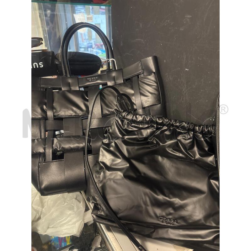 BORSA DONNA TOSCA BLU INTRECCIATA NERA SACCA  | Mercatino dell'Usato Cava de tirreni 3