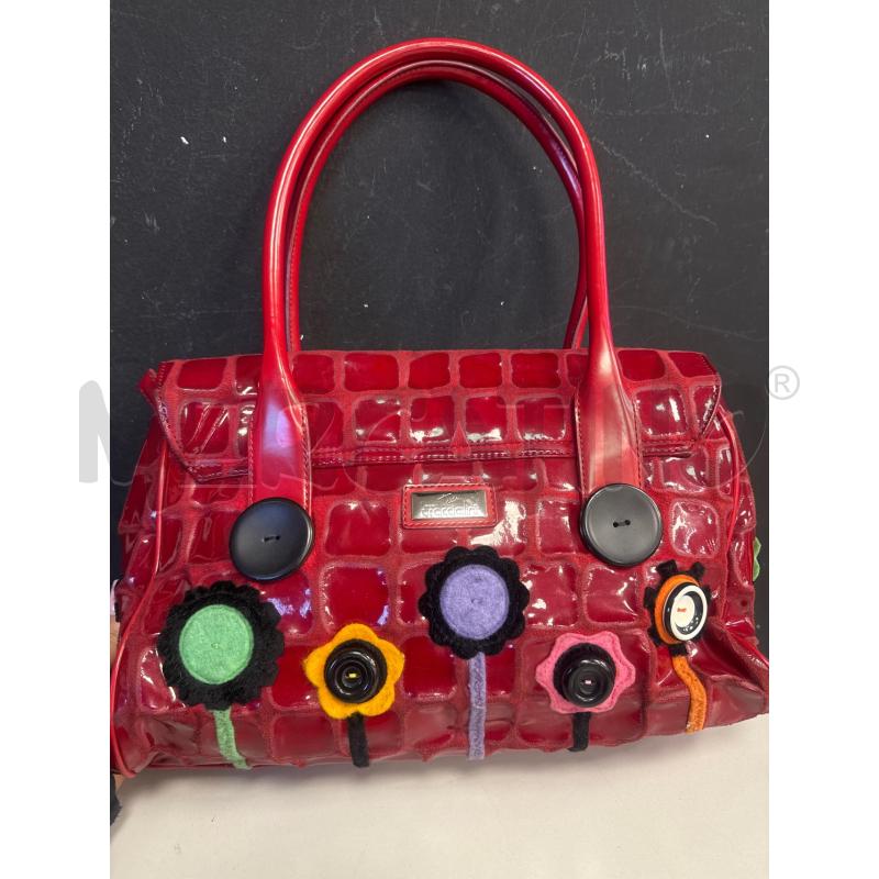 BORSA DONNA TUA BRACCIALINI ROSSA QUADRATI FIORI | Mercatino dell'Usato Cava de tirreni 2
