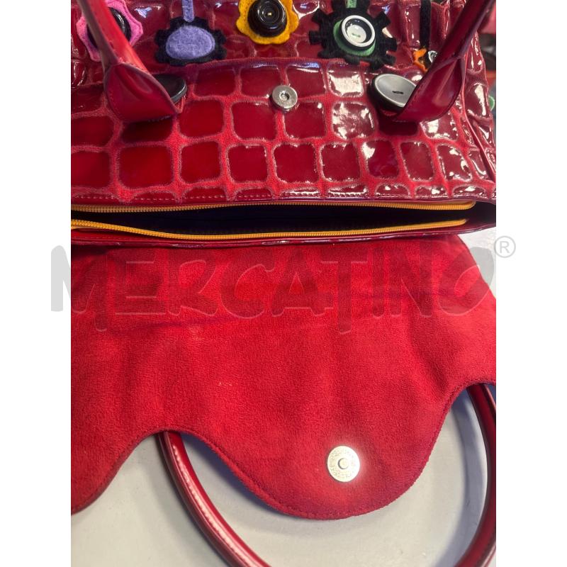 BORSA DONNA TUA BRACCIALINI ROSSA QUADRATI FIORI | Mercatino dell'Usato Cava de tirreni 3
