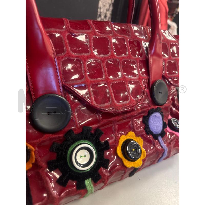 BORSA DONNA TUA BRACCIALINI ROSSA QUADRATI FIORI | Mercatino dell'Usato Cava de tirreni 4