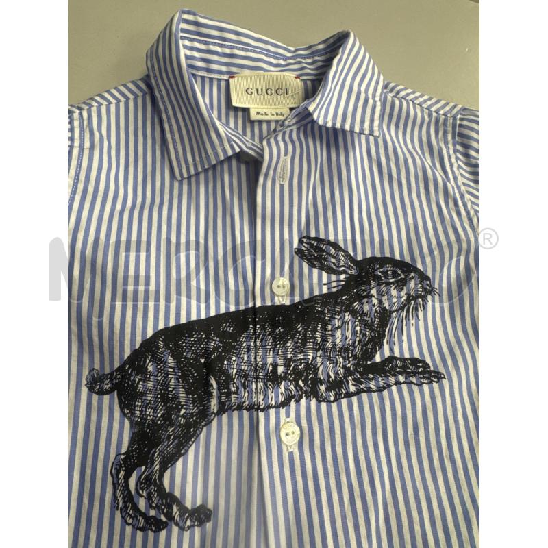 CAMICIA BAMBINO GUCCI CELESTE RIGHE CONIGLIO  | Mercatino dell'Usato Cava de tirreni 2