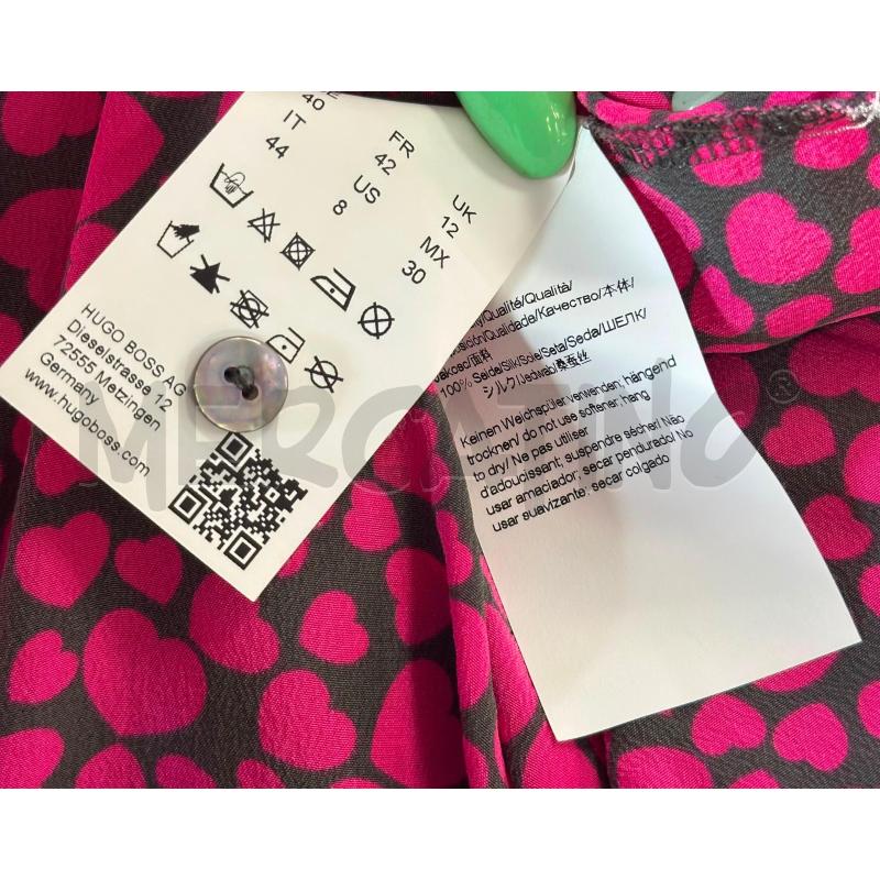 CAMICIA DONNA HOGO BOSS SETA FUCSIA NERA CUORICINI | Mercatino dell'Usato Cava de tirreni 3
