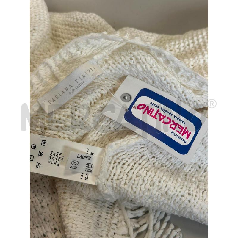 CARDIGAN DONNA FABIANA FILIPPI BIANCO FRANGE PENDENTI | Mercatino dell'Usato Cava de tirreni 2