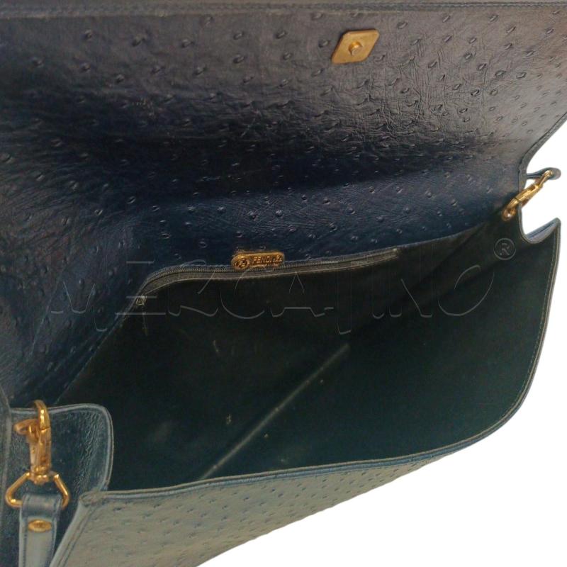 CARTELLA FENDI BLU MARTELLATA + TRACOLLA | Mercatino dell'Usato Cava de tirreni 4