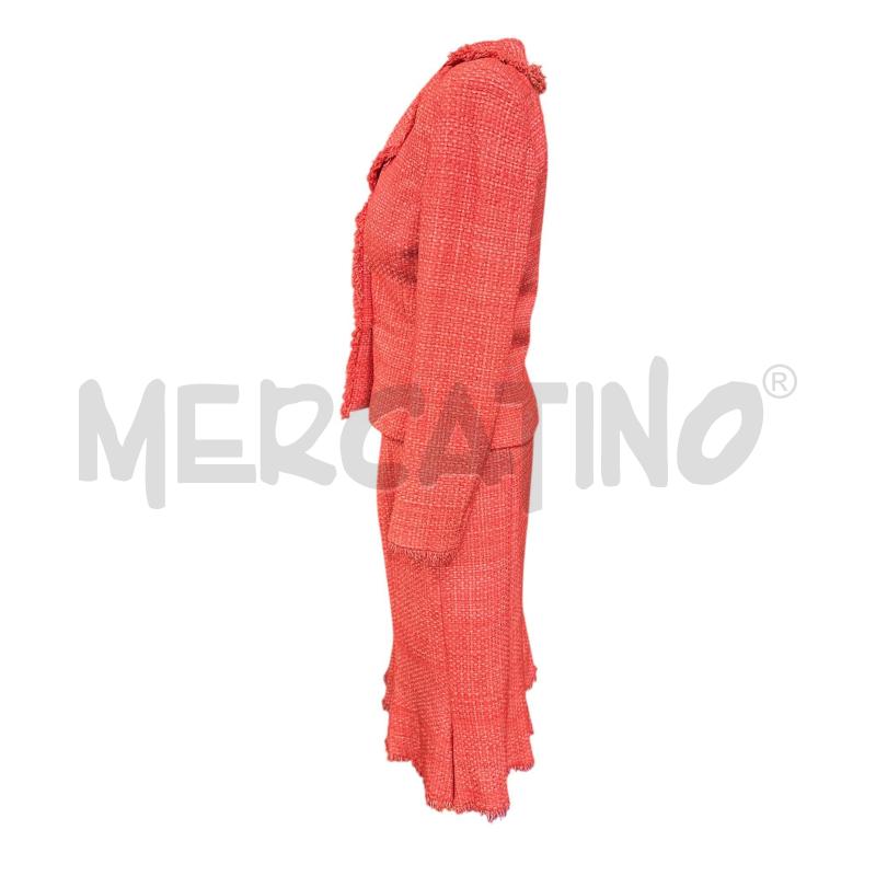 COMPLETO DONNA JAVIER SIMORRA TWEED ROSSO BIANCO GIACCA +GONNA  | Mercatino dell'Usato Cava de tirreni 3