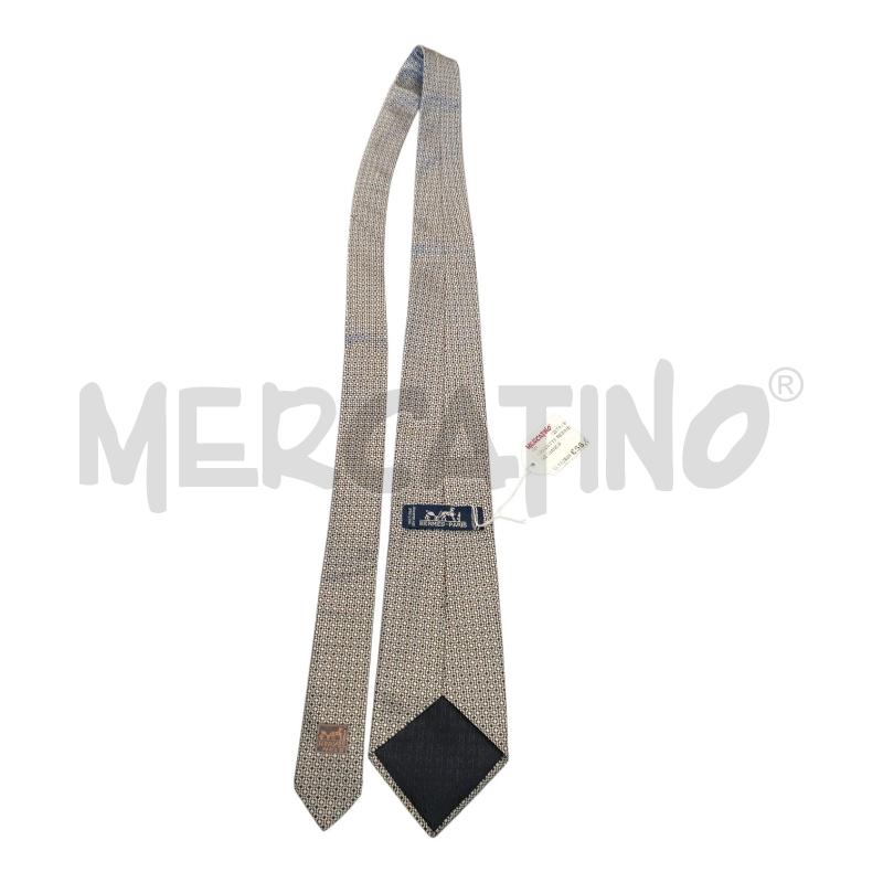 CRAVATTA HERMES MARRONE BIANCA  | Mercatino dell'Usato Cava de tirreni 3
