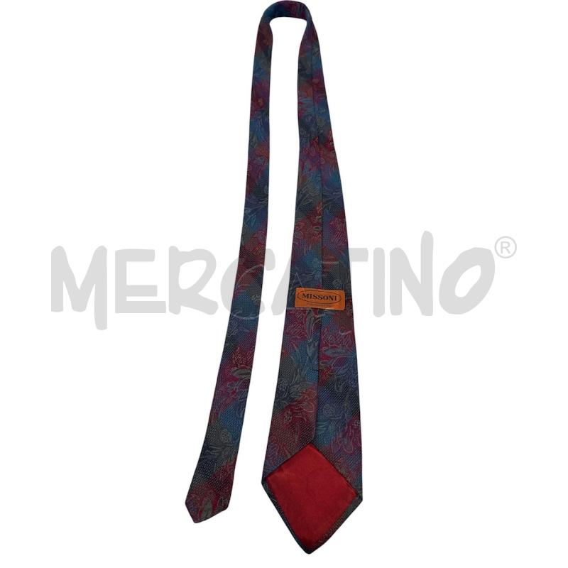 CRAVATTA MISSONI BLU ROSSA FIORI | Mercatino dell'Usato Cava de tirreni 4