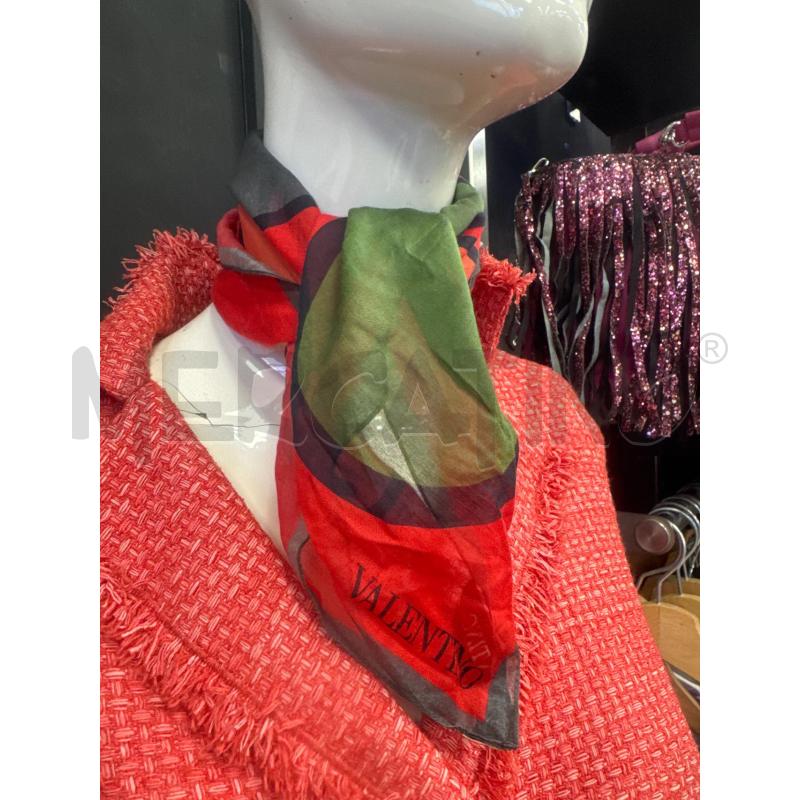 FOULARD VALENTINO ROSSO VERDE ARANCIO BIANCO CERCHI | Mercatino dell'Usato Cava de tirreni 1