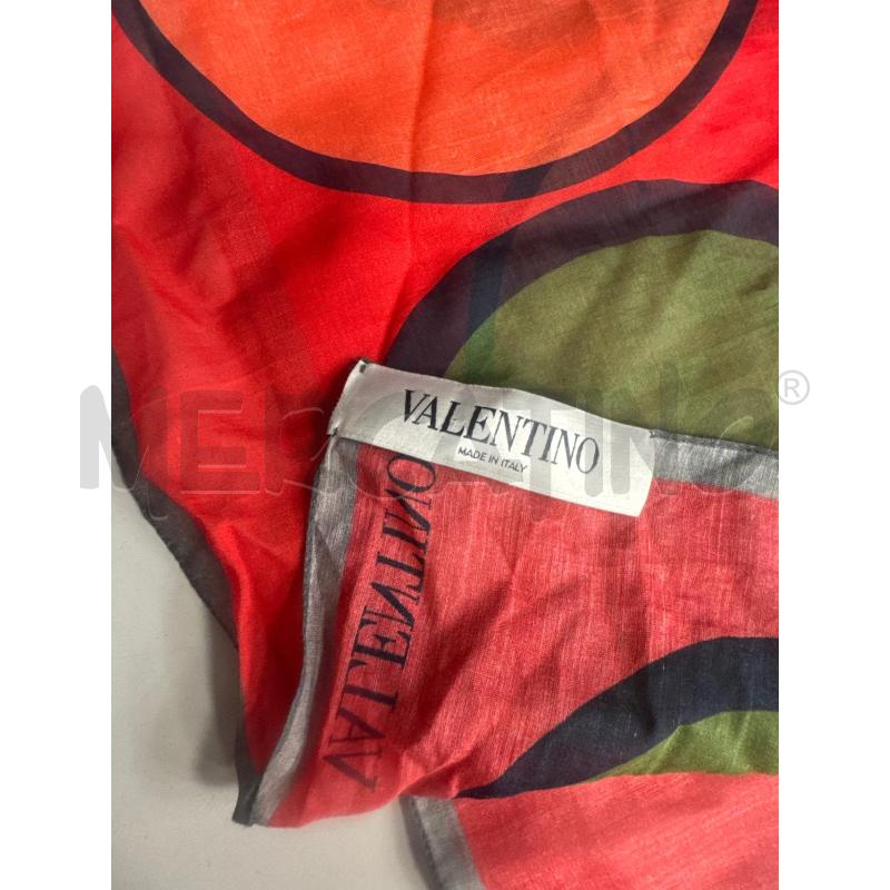 FOULARD VALENTINO ROSSO VERDE ARANCIO BIANCO CERCHI | Mercatino dell'Usato Cava de tirreni 4