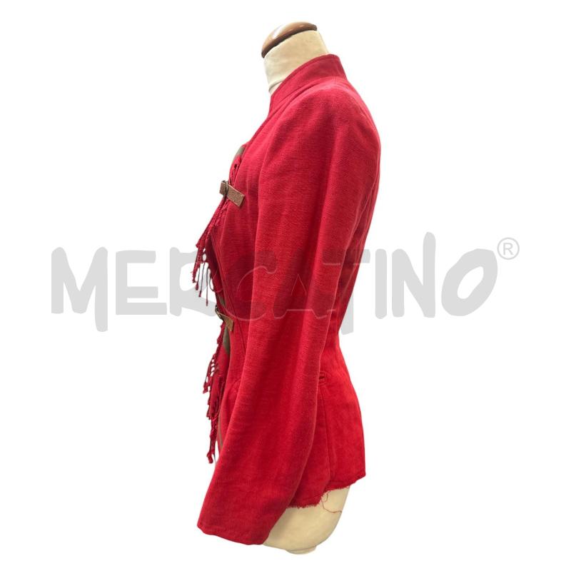 GIACCA DONNA DONDUP ROSSA MARRONE FRANGE | Mercatino dell'Usato Cava de tirreni 5