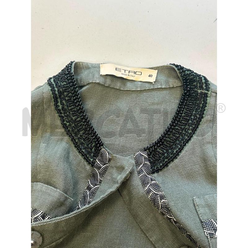 GIACCA DONNA ETRO VERDE LINO PERLINE NERE  | Mercatino dell'Usato Cava de tirreni 2