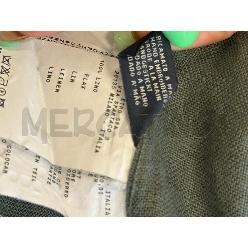 GIACCA DONNA ETRO VERDE LINO PERLINE NERE  | Mercatino dell'Usato Cava de tirreni 3
