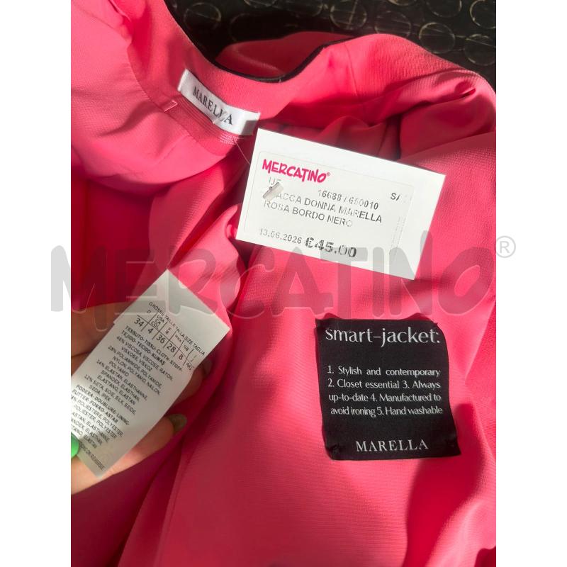 GIACCA DONNA MARELLA ROSA BORDO NERO | Mercatino dell'Usato Cava de tirreni 2