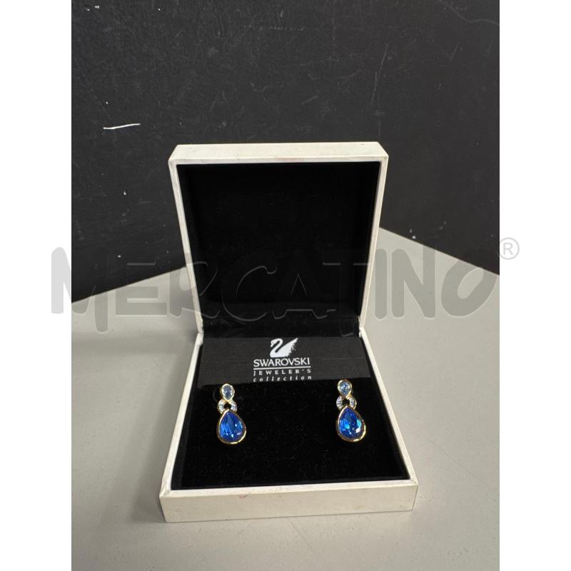 ORECCHINI SWAROVSKI GOCCIA BLU DORATI | Mercatino dell'Usato Cava de tirreni 1
