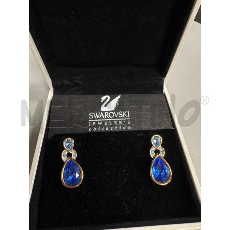 ORECCHINI SWAROVSKI GOCCIA BLU DORATI | Mercatino dell'Usato Cava de tirreni 2