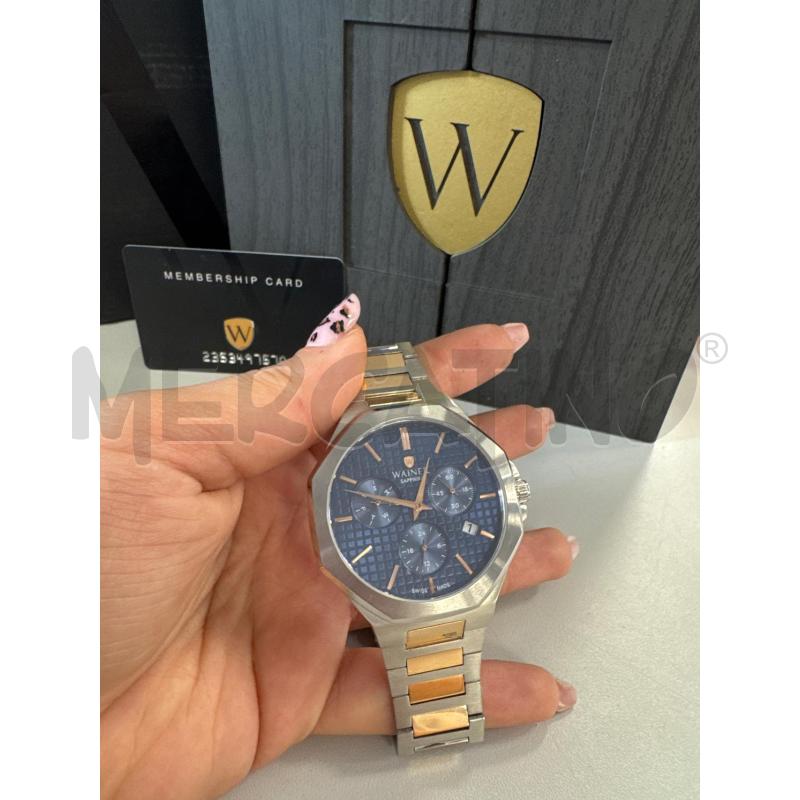 OROLOGIO DA POLSO WAINER QUADRANTE BLU ACCIAIO ESAGONALE | Mercatino dell'Usato Cava de tirreni 2