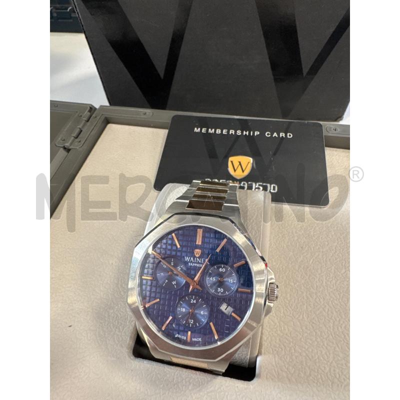 OROLOGIO DA POLSO WAINER QUADRANTE BLU ACCIAIO ESAGONALE | Mercatino dell'Usato Cava de tirreni 4
