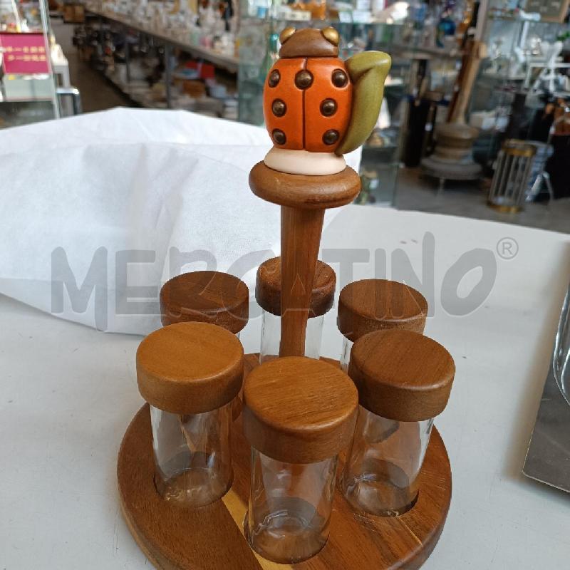 PORTA SPEZIE THUN 6 VASETTI COCCINELLA BASE LEGNO  | Mercatino dell'Usato Cava de tirreni 2