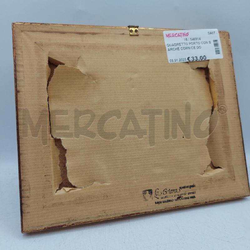 QUADRETTO PORTO CON BARCHE CORNICE DORATA | Mercatino dell'Usato Cava de tirreni 4
