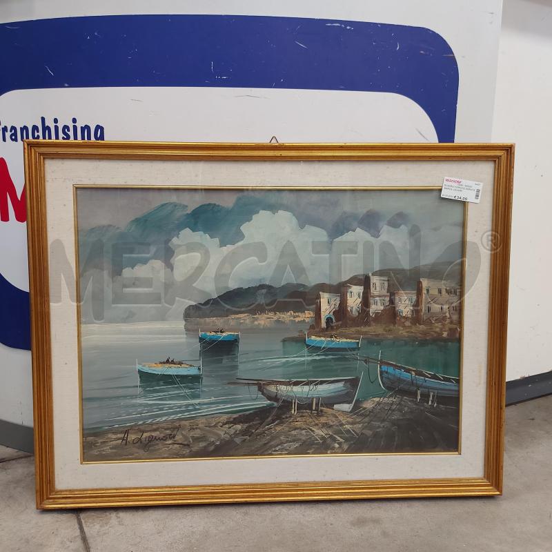 QUADRO CORNICE DORATA BARCA LIGUORI | Mercatino dell'Usato Cava de tirreni 1